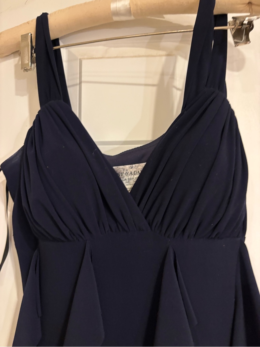 Women’s Navy Ruffle V-Neck Dress Betsy and Adam - Picture 3 of 8